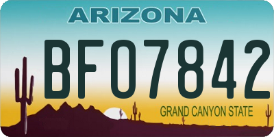 AZ license plate BFO7842