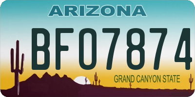 AZ license plate BFO7874
