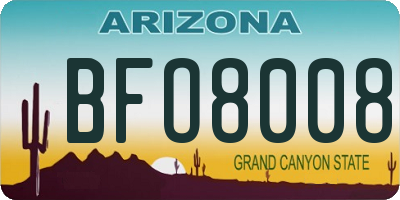 AZ license plate BFO8008