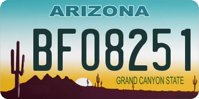 AZ license plate BFO8251