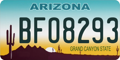 AZ license plate BFO8293