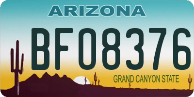 AZ license plate BFO8376