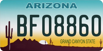 AZ license plate BFO8860