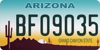 AZ license plate BFO9035