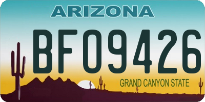 AZ license plate BFO9426