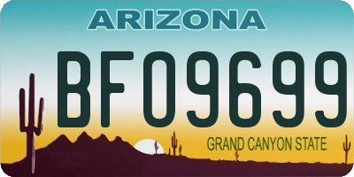 AZ license plate BFO9699