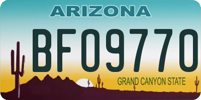 AZ license plate BFO9770