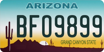 AZ license plate BFO9899