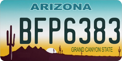 AZ license plate BFP6383