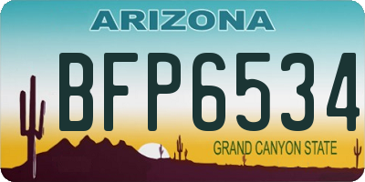 AZ license plate BFP6534