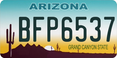 AZ license plate BFP6537
