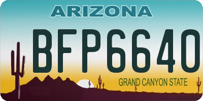AZ license plate BFP6640
