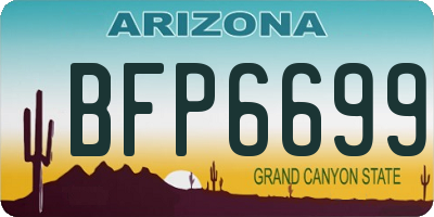 AZ license plate BFP6699