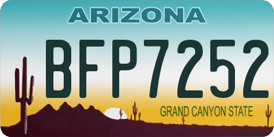AZ license plate BFP7252