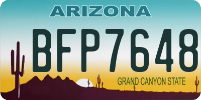 AZ license plate BFP7648