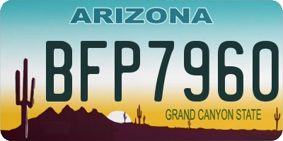 AZ license plate BFP7960