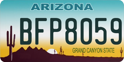 AZ license plate BFP8059