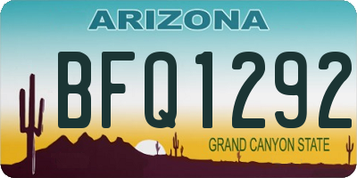 AZ license plate BFQ1292