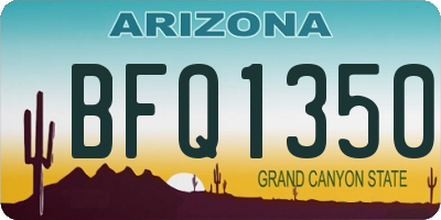 AZ license plate BFQ1350