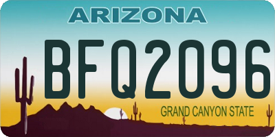 AZ license plate BFQ2096