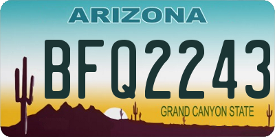 AZ license plate BFQ2243
