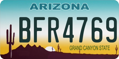 AZ license plate BFR4769