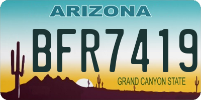 AZ license plate BFR7419