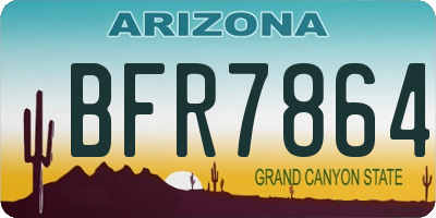 AZ license plate BFR7864