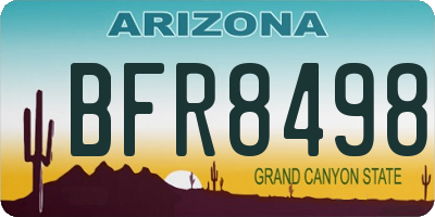 AZ license plate BFR8498