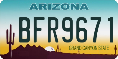 AZ license plate BFR9671