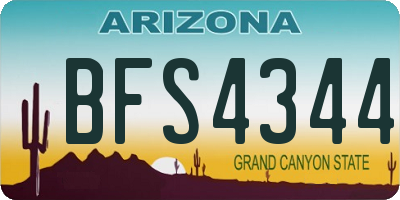 AZ license plate BFS4344