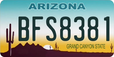 AZ license plate BFS8381