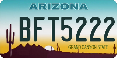 AZ license plate BFT5222