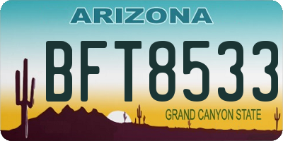 AZ license plate BFT8533