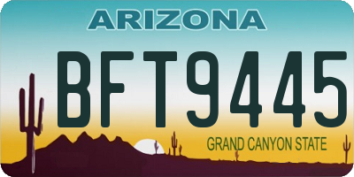 AZ license plate BFT9445