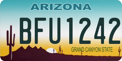 AZ license plate BFU1242