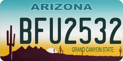 AZ license plate BFU2532