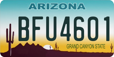 AZ license plate BFU4601