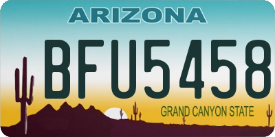 AZ license plate BFU5458