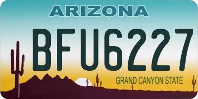AZ license plate BFU6227