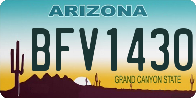 AZ license plate BFV1430