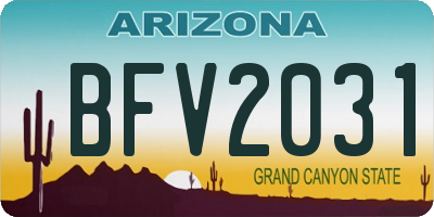 AZ license plate BFV2031