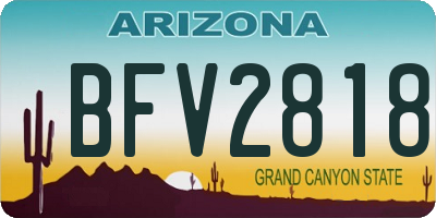 AZ license plate BFV2818