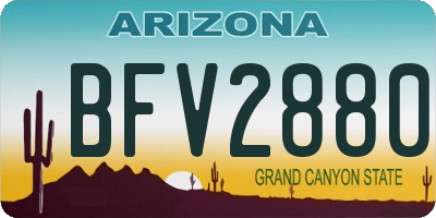 AZ license plate BFV2880