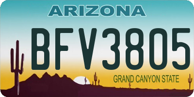 AZ license plate BFV3805