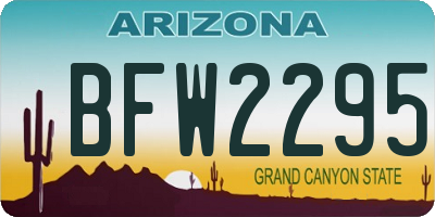 AZ license plate BFW2295