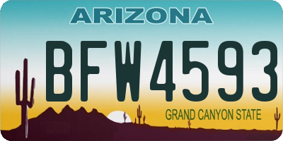 AZ license plate BFW4593