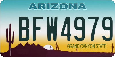 AZ license plate BFW4979