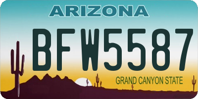 AZ license plate BFW5587