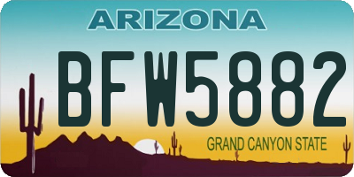 AZ license plate BFW5882